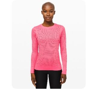 Super trendy pink Lulu Breeze By Long Sleeve Shirt 
Size 10